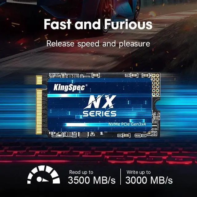 Alt view image 2 of 5 - The KingSpec Solid State Drive NX Series 1 TB M.2 2242 PCIe 3.0 x 4 NVMe 1.3 SSD High-Performance for PC Laptop Desktop Ultrabook and Portable Device Upgrade Motherboard