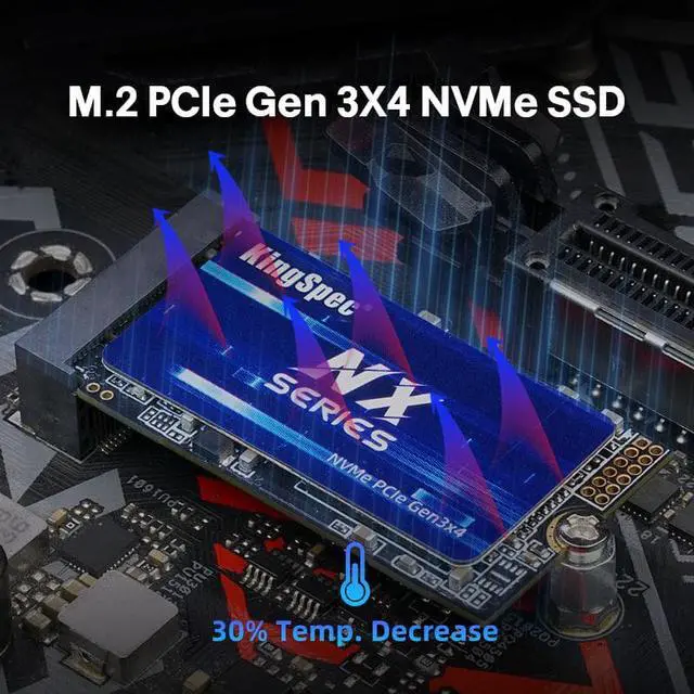 Alt view image 6 of 7 - The KingSpec Solid State Drive NX Series 512 GB M.2 2242 PCIe 3.0 x 4 NVMe 1.3 SSD High-Performance for PC Laptop Desktop Ultrabook and Portable Device Upgrade Motherboard