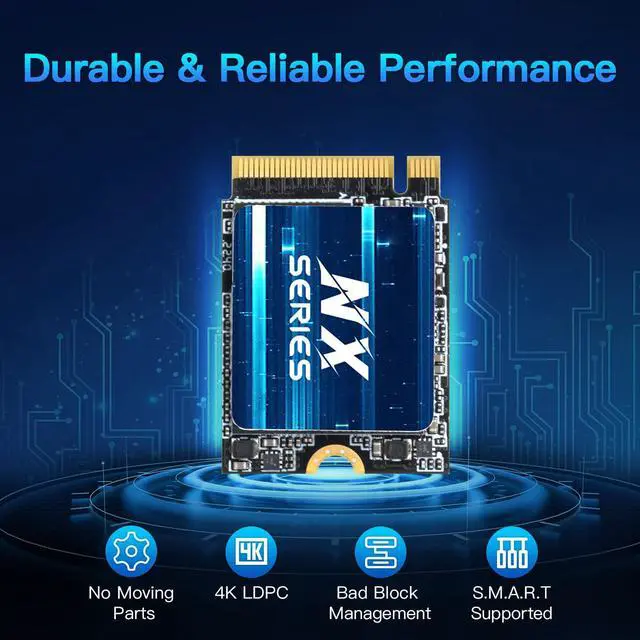 Alt view image 6 of 7 - KingSpec SSD NX Series 1TB M.2 2230 Internal Solid State Drive NVMe PCIe 3.0 * 4 Compatible with Microsoft Surface and Steam Deck 1TB