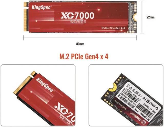 Alt view image 4 of 7 - KingSpec XG 7000 2TB M.2 2280 PCIe 4.0x4 NVME 1.4 Speed up to 7400MB/s Write Speed Up to 6600MB/s Internal Solid State Drive for PS5 PC Desktop Laptop Game-Player with Heatsink
