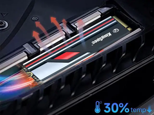 Alt view image 4 of 7 - KingSpec SSD XG7000 PRO 1 TB Cache HD M.2 2280  PCIe Gen4 x4 NVMe 1.4  Internal Solid State Drive for PS5 PC Desktop Game-Player