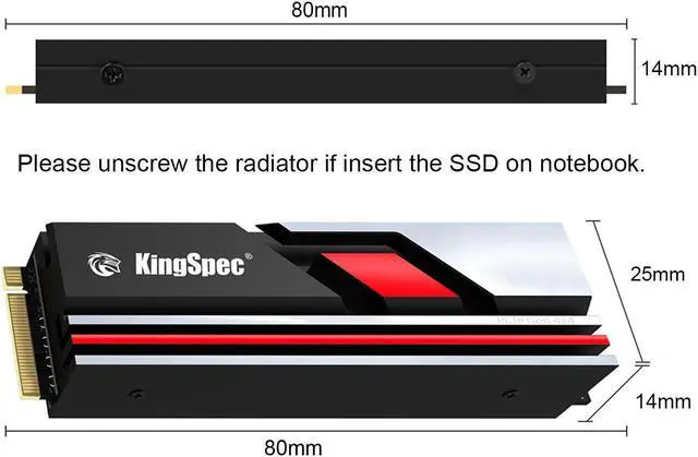 Alt view image 2 of 7 - KingSpec SSD XG7000 PRO 2 TB Cache HD M.2 2280  PCIe Gen4 x4 NVMe 1.4  Internal Solid State Drive for PS5 PC Desktop Game-Player