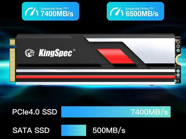 Alt view image 3 of 7 - KingSpec SSD XG7000 PRO 2 TB Cache HD M.2 2280  PCIe Gen4 x4 NVMe 1.4  Internal Solid State Drive for PS5 PC Desktop Game-Player