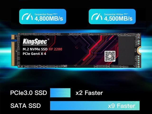Alt view image 3 of 7 - KingSpec SSD Internal Solid State Drive 2TB M.2 NVMe 2280 PCIe 4.0 Computer Disk Data Storage NAND Flash Gaming SSD PS5 PC Desktop Laptop Ultrabook Upgrade for CoRe Ryzen Motherboard 2TB