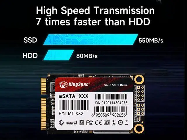 Alt view image 6 of 7 - KingSpec mSATA SSD Internal Solid State Drive Data Storage SATA Hard Drives 3D NAND Flash PC Desktop Laptop Notebook Computer Upgrade 512GB