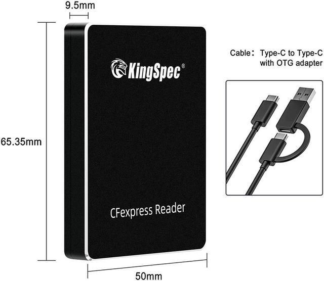 KingSpec CFexpress Type B Card Reader USB 3.1 Gen2 10Gbps,USB C to