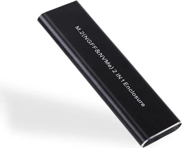 Alt view image 4 of 7 - KingSpec M2 NVMe SATA SSD Case 10Gbps HDD Box M. 2 NVME NGFF SSD to USB 3.1 SSD Enclosure Dual Protocol Type-A to Type-C for M. 2 SSD Black