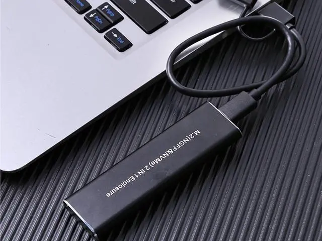 Alt view image 5 of 7 - KingSpec M2 NVMe SATA SSD Case 10Gbps HDD Box M. 2 NVME NGFF SSD to USB 3.1 SSD Enclosure Dual Protocol Type-A to Type-C for M. 2 SSD Black