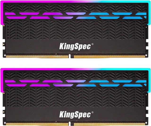 KingSpec DDR4 RAM RGB 32GB (2 x 16GB) Memory Module 3200 MHz 288-Pin 1.35V  UDIMM with Heatsink for Computer Desktop PC Memories Module Gaming