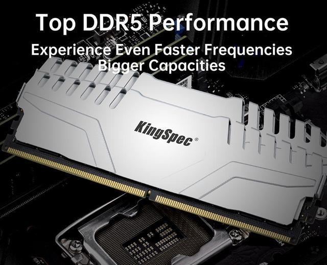 KingSpec DDR5 Computer Memory 32GB(2×16GB) 6000MHz RAM Desktop Memory PC  Memories Module Gaming Memory Computer Silver / White