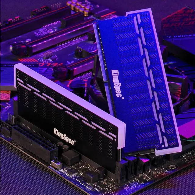 Alt view image 2 of 7 - KingSpec DDR4 RAM RGB 16GB  (2 x 8GB)  Memory Module 3200 MHz 288-Pin 1.35V UDIMM with Heatsink for Computer Desktop PC Memories Module Gaming