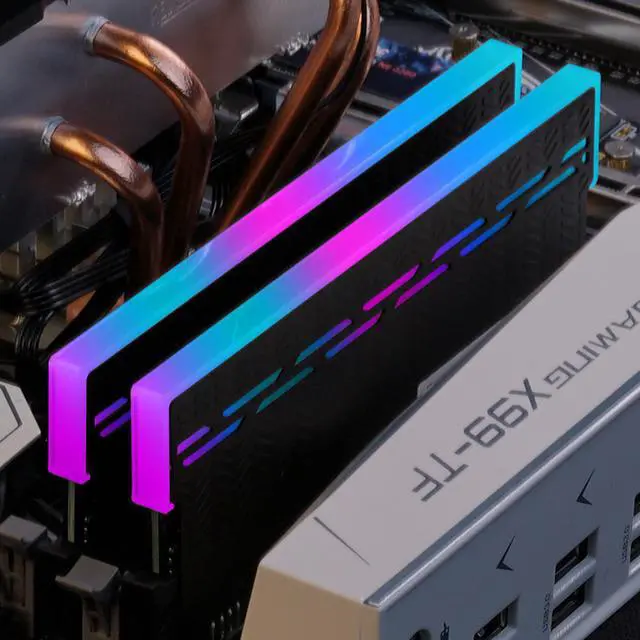 Alt view image 6 of 7 - KingSpec DDR4 RAM RGB 16GB  (2 x 8GB)  Memory Module 3200 MHz 288-Pin 1.35V UDIMM with Heatsink for Computer Desktop PC Memories Module Gaming
