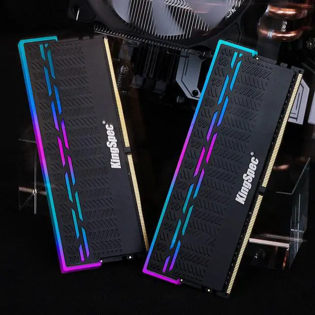 Alt view image 4 of 7 - KingSpec DDR4 RAM RGB 16GB  (2 x 8GB)  Memory Module 3200 MHz 288-Pin 1.35V UDIMM with Heatsink for Computer Desktop PC Memories Module Gaming