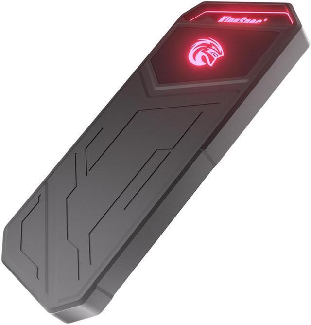 Alt view image 3 of 6 - KingSpec 1TB External SSD with RGB 20Gbps Up to 2000 MB/S Portable Solid State Drive Type-C to USB 3.2