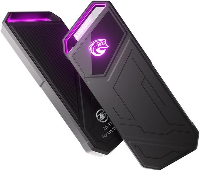 Alt view image 5 of 6 - KingSpec 1TB External SSD with RGB 20Gbps Up to 2000 MB/S Portable Solid State Drive Type-C to USB 3.2