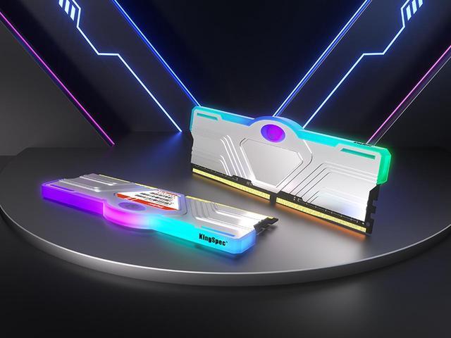 Alt view image 5 of 6 - KingSpec DDR4 RAM RGB 16GB  (2 x 8GB)  Memory Module 3200 MHz 288-Pin 1.35V UDIMM with Silver Heat Dissipation Vest for Computer Desktop PC Memories Module Gaming
