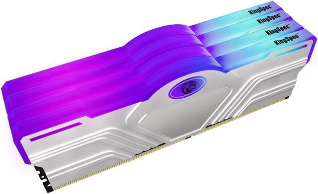Alt view image 6 of 6 - KingSpec DDR4 RAM RGB 16GB  (2 x 8GB)  Memory Module 3200 MHz 288-Pin 1.35V UDIMM with Silver Heat Dissipation Vest for Computer Desktop PC Memories Module Gaming