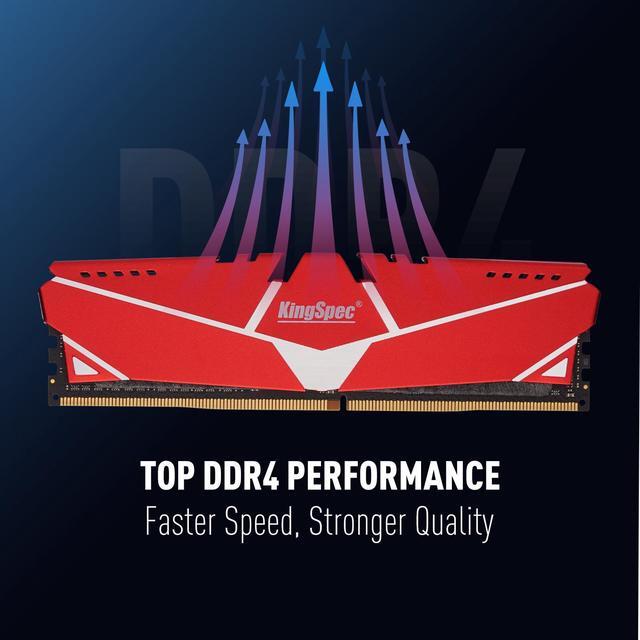 Alt view image 3 of 5 - KingSpec DDR4 RAM 16GB (2 x 8GB) 288-Pin DDR4 SDRAM  Memory Module 3200 MHz 288-Pin UDIMM with Heatsink for Computer Desktop PC Memories Module Gaming