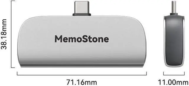 Alt view image 2 of 5 - KingSpec MomeStone 512GB Portable SSD up to 2000MB/s Read, Thumb Drive Metal USB 3.2 Type C USSD Mobile Solid U Disk External USB Flash Drives Data Storage Compatible with Phone/Laptop/Computer Silver