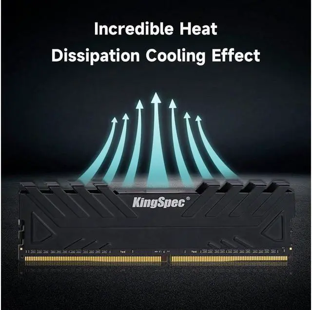 Alt view image 5 of 5 - KingSpec Gaming DDR4 RAM 32GB (2 x 16GB) 3600MHz (PC4 28800) 288-Pin Desktop PC Memory with Heatsink