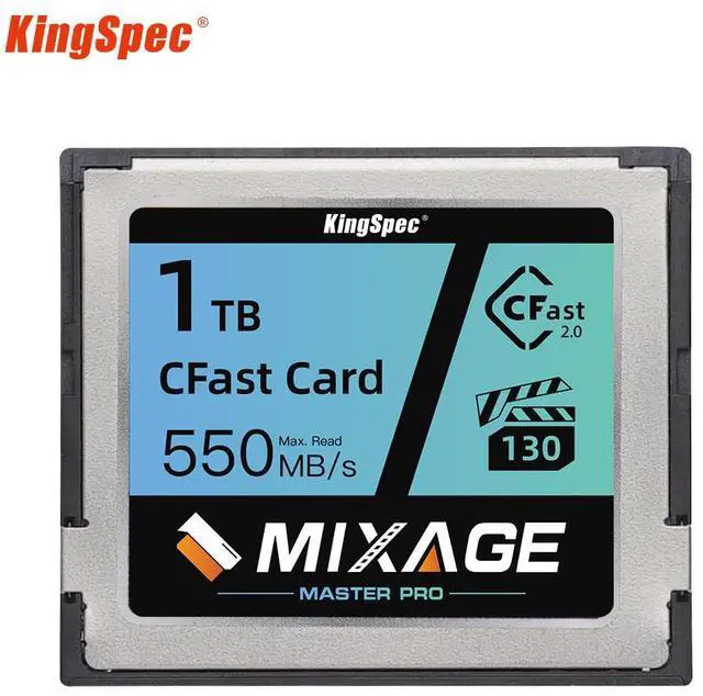 Main image of KingSpec Mixage CFast 2.0 Memory Card 1TB  Media Storage Camera Card VPG130 3700X (up to 550MB/s Read) for Filmmaker Content Creator