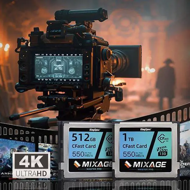 Alt view image 3 of 4 - KingSpec Mixage CFast 2.0 Memory Card 1TB  Media Storage Camera Card VPG130 3700X (up to 550MB/s Read) for Filmmaker Content Creator