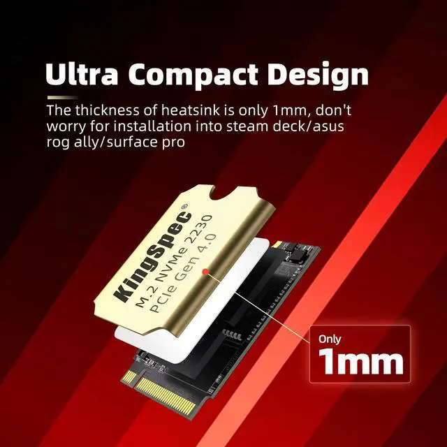 Alt view image 5 of 6 - KingSpec SSD XF Series 2TB M.2 2230 Internal Solid State Drive NVMe PCIe 4.0X4 Compatible with Steam Deck, ASUS ROG Ally and ultra thin notebooks  2TB PCIe Gen4 2TB M.2 2230