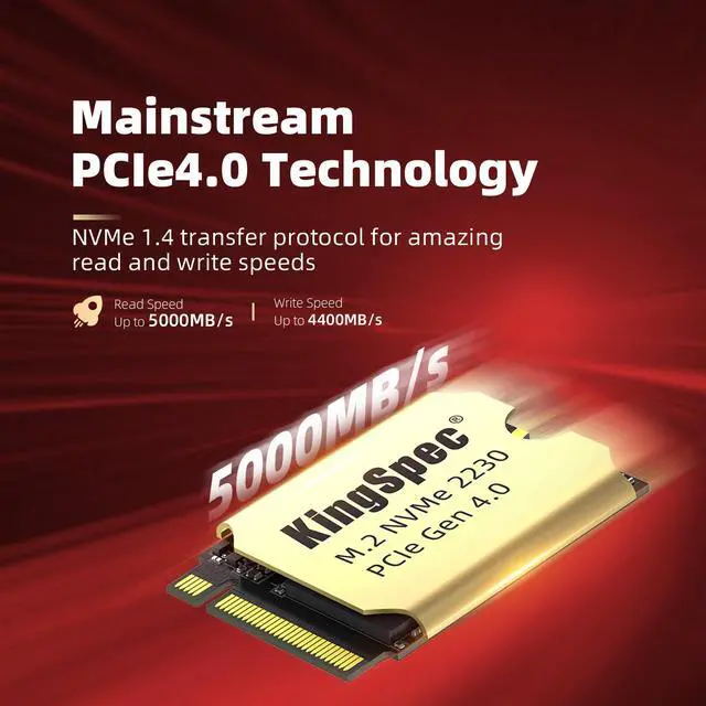 Alt view image 2 of 6 - KingSpec SSD XF Series 2TB M.2 2230 Internal Solid State Drive NVMe PCIe 4.0X4 Compatible with Steam Deck, ASUS ROG Ally and ultra thin notebooks  2TB PCIe Gen4 2TB M.2 2230