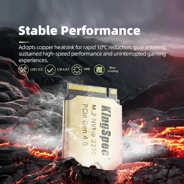 Alt view image 4 of 6 - KingSpec SSD XF Series 2TB M.2 2230 Internal Solid State Drive NVMe PCIe 4.0X4 Compatible with Steam Deck, ASUS ROG Ally and ultra thin notebooks  2TB PCIe Gen4 2TB M.2 2230