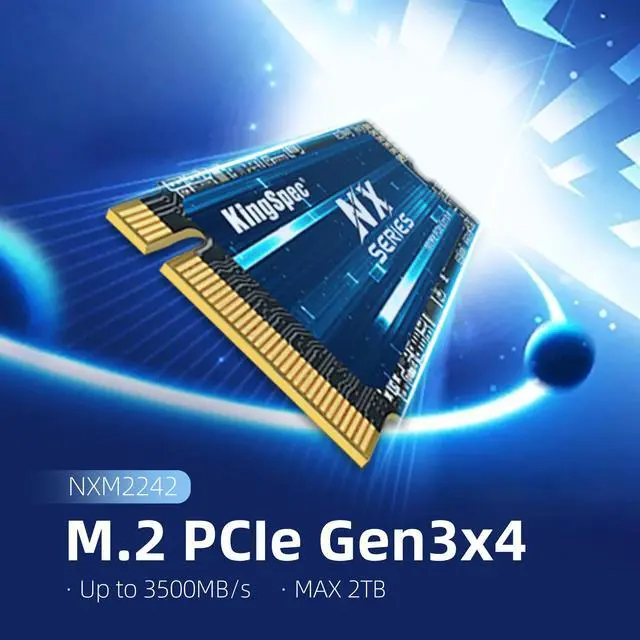 Alt view image 2 of 6 - The KingSpec Solid State Drive NX Series 2TB M.2 2242 PCIe 3.0 x 4 NVMe 1.3 SSD High-Performance for PC Laptop Desktop Ultrabook and Portable Device Upgrade Motherboard 2TB M.2 2242