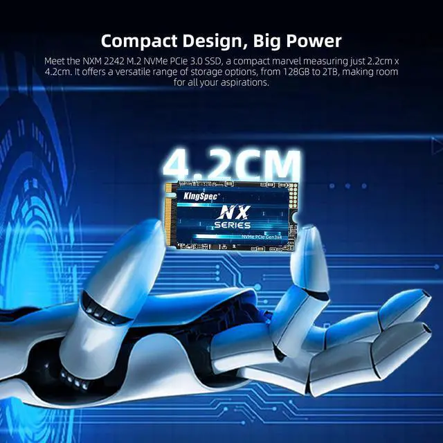 Alt view image 3 of 6 - The KingSpec Solid State Drive NX Series 2TB M.2 2242 PCIe 3.0 x 4 NVMe 1.3 SSD High-Performance for PC Laptop Desktop Ultrabook and Portable Device Upgrade Motherboard 2TB M.2 2242