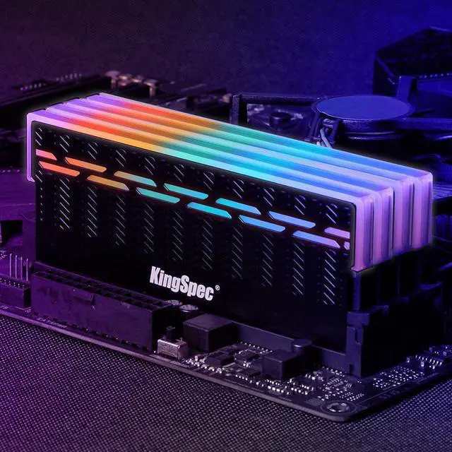 Alt view image 2 of 7 - KingSpec DDR4 RAM RGB 16GB Memory 3600 MHz 288-Pin 1.35V UDIMM with Heatsink for Computer Desktop PC Memories Module Gaming