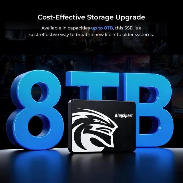 Alt view image 5 of 7 - KingSpec P3 SSD 1TB Internal 2.5" Solid State Drive 2.5 Inch SATA III 3D NAND Flash Data Storage, Speed up to 560MB/s, laptop PC Desktop compatible, Black