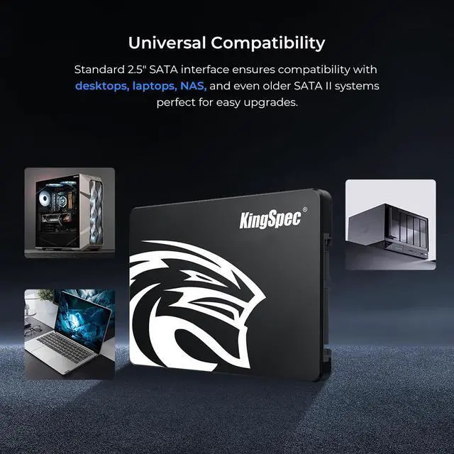 Alt view image 6 of 7 - KingSpec P3 SSD 1TB Internal 2.5" Solid State Drive 2.5 Inch SATA III 3D NAND Flash Data Storage, Speed up to 560MB/s, laptop PC Desktop compatible, Black