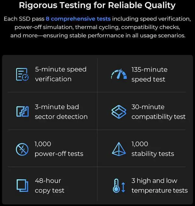 Alt view image 3 of 7 - KingSpec P4 SSD 960GB Internal 2.5" Solid State Drive 2.5 Inch SATA III 3D NAND Flash Data Storage, Speed up to 560MB/s, laptop PC Desktop compatible, Black