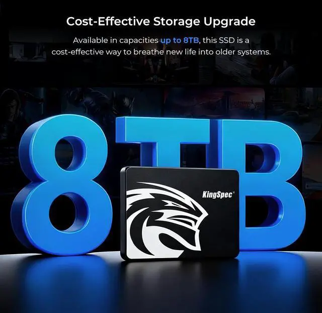 Alt view image 5 of 7 - KingSpec P4 SSD 960GB Internal 2.5" Solid State Drive 2.5 Inch SATA III 3D NAND Flash Data Storage, Speed up to 560MB/s, laptop PC Desktop compatible, Black