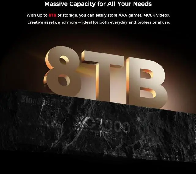 Alt view image 4 of 7 - KingSpec XG 7000 2TB M.2 2280 PCIe Gen 4.0x4 NVME 1.4 Speed up to 7400MB/s Write Speed Up to 6600MB/s Internal Solid State Drive for PS5 PC Desktop Laptop Game-Player Non-Heatsink