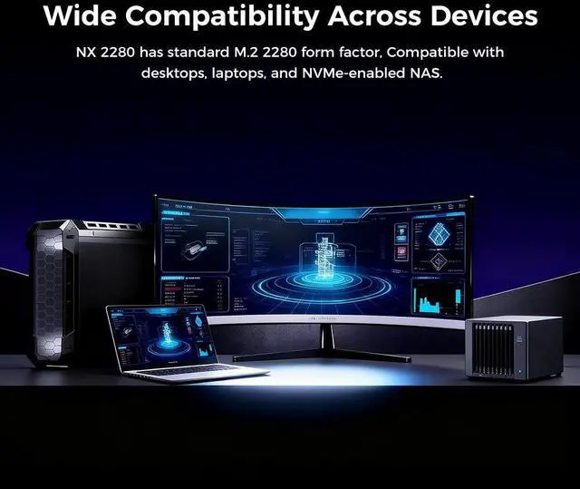 Alt view image 5 of 7 - KingSpec M.2 2280 512GB PCIe Gen3 x4, NVMe 1.3 3D NAND Internal Solid State Drive (SSD), up to 3500MB/s