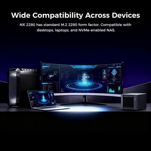 Alt view image 5 of 7 - KingSpec M.2 2280 128GB PCIe Gen3 x4, NVMe 1.3 3D NAND Internal Solid State Drive (SSD), up to 3500MB/s