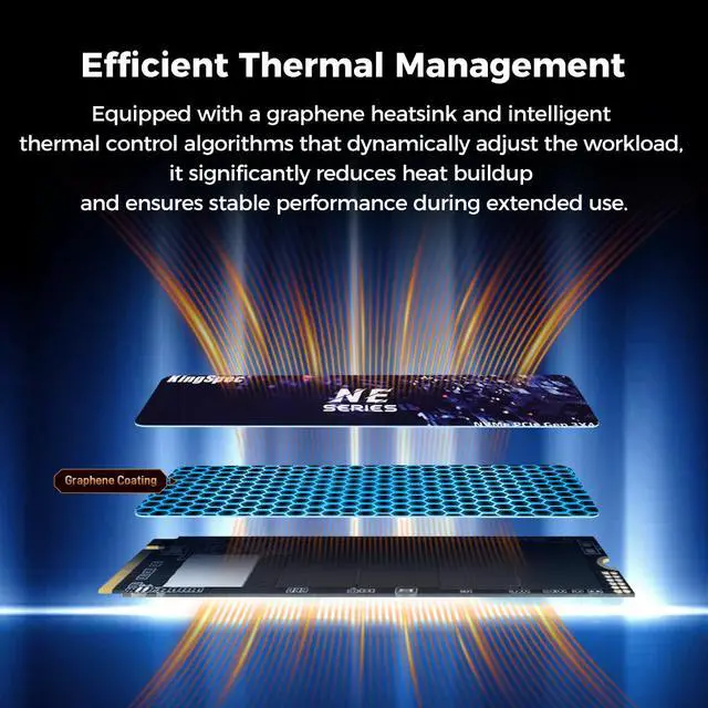 Alt view image 6 of 7 - KingSpec M.2 2280 512GB PCIe Gen3 x4, NVMe 1.3 3D NAND Internal Solid State Drive (SSD), up to 3000MB/s