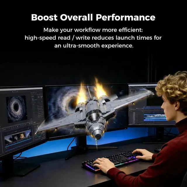 Alt view image 5 of 7 - KingSpec M.2 2280 512GB PCIe Gen3 x4, NVMe 1.3 3D NAND Internal Solid State Drive (SSD), up to 3000MB/s