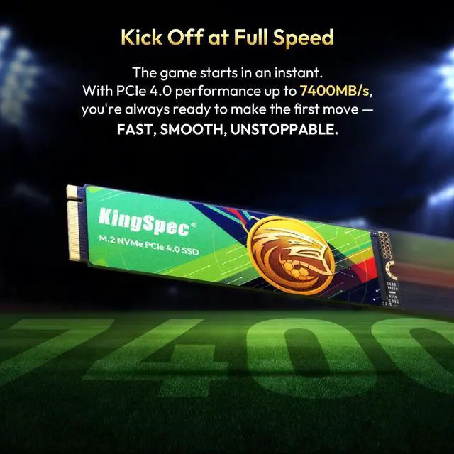 Alt view image 3 of 7 - KingSpec XG7000-FB M.2 2280 2TB PCIe Gen 4.0x4 NVME 1.4 Speed up to 7400MB/s Write Speed Up to 6600MB/s Internal Solid State Drive for PS5 PC Desktop Laptop Game-Player Non-Heatsink