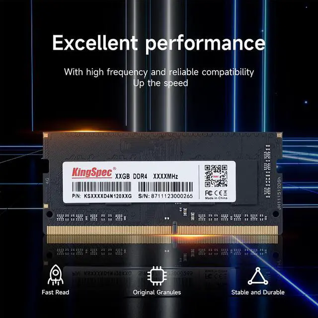 Alt view image 3 of 5 - KingSpec DDR4 4GB Laptop Memory Module Ram SODIMM 2666MHz 1.2V