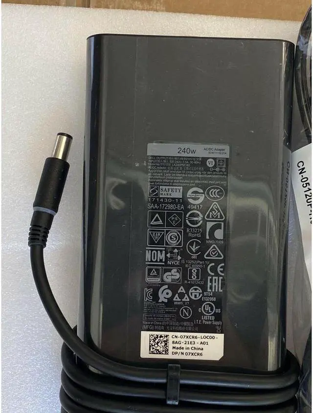 Alt view image 3 of 6 - New 240-Watt 7.4mm Charger Adapter Replacement for Dell G15 5511 Gaming Laptop with AC Power Supply Cord