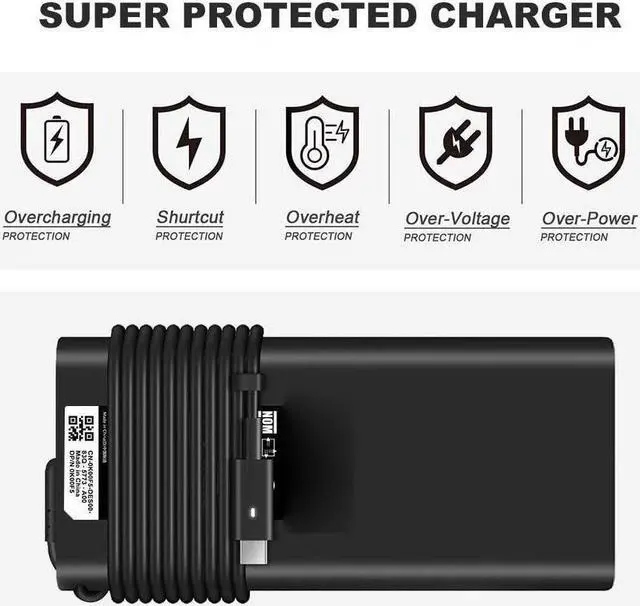 Alt view image 5 of 5 - Slim 130-Watt USB C Charger Replacement for Dell Precision 5560 Mobile Workstations DA130PM170 HA130PM170 20V 6.5A AC Power Supply Adapter Cord