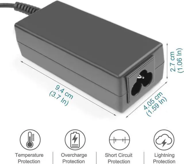 Alt view image 3 of 7 - 45W USB-C Charger for Acer Chromebook Spin 314 CP314-1H CP314-1H-P9G7 Laptop PA-1450-78 20V 2.25A Power Supply Adapter cord