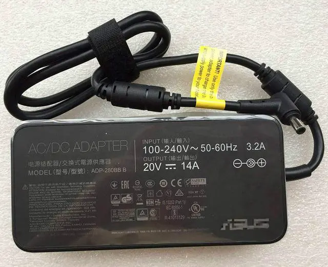 Alt view image 2 of 6 - 280W Charger Replacement for Asus ROG Zephyrus S17 GX703HR-XB96 Gaming Laptop ADP-280BB B 20V 14A 38A Power Supply Adapter Cord