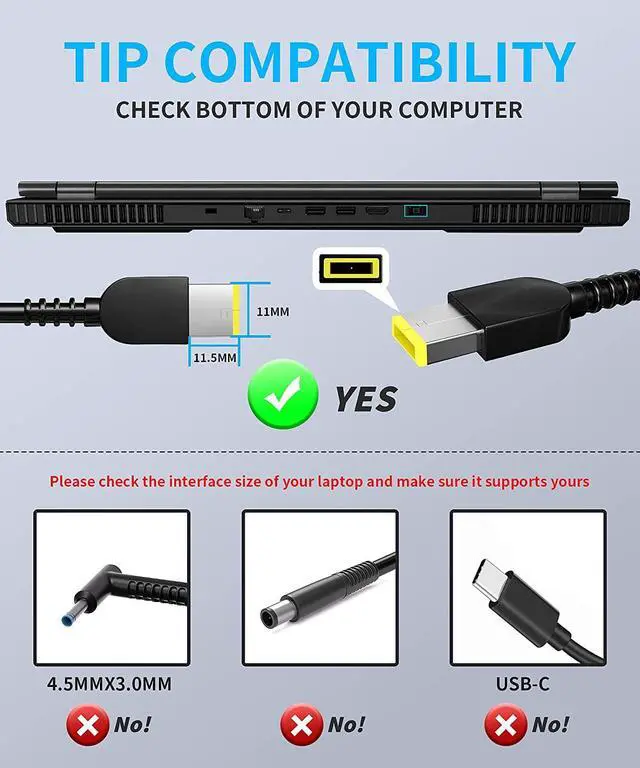 Alt view image 3 of 7 - 230W 170W Charger for Lenovo IdeaPad Y900 Y900-17ISK Laptop ADL230NLC3A ADL230NDC3A 4X20E75111 GX20L29347 Power Supply Adapter Cord