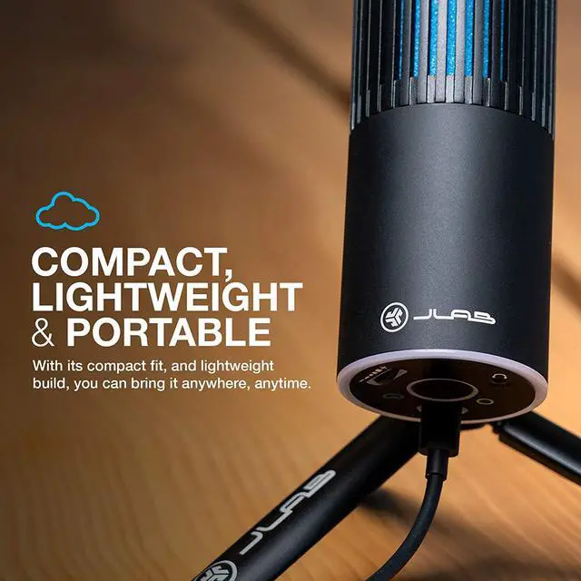 Alt view image 6 of 7 - JLab Talk Go USB Microphone | USB-C Output | Cardioid or Omnidirectional | 96k Sample Rate | 20Hz - 20kHz Frequency Response | Volume Control and Quick Mute | Plug and Play