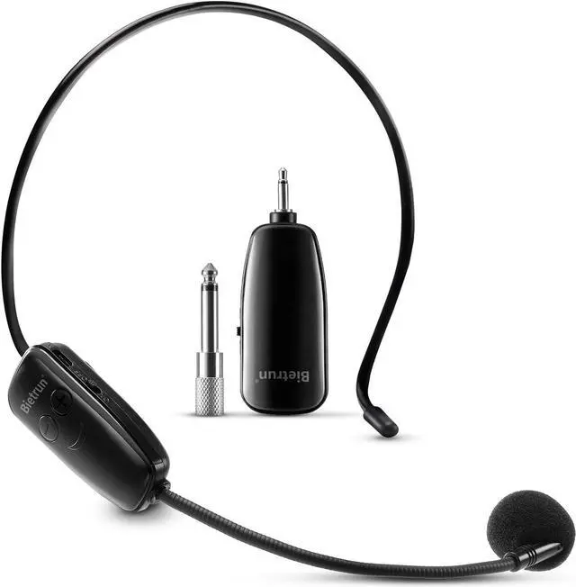 Main image of UHF Wireless Headset Mic System, 160 ft Range, Headset Mic And Handheld Mic 2 In 1, 1/8''&1/4'' Plug, For Speakers, Voice Amplifier, Pa System(Incompatible Phone, Laptop)